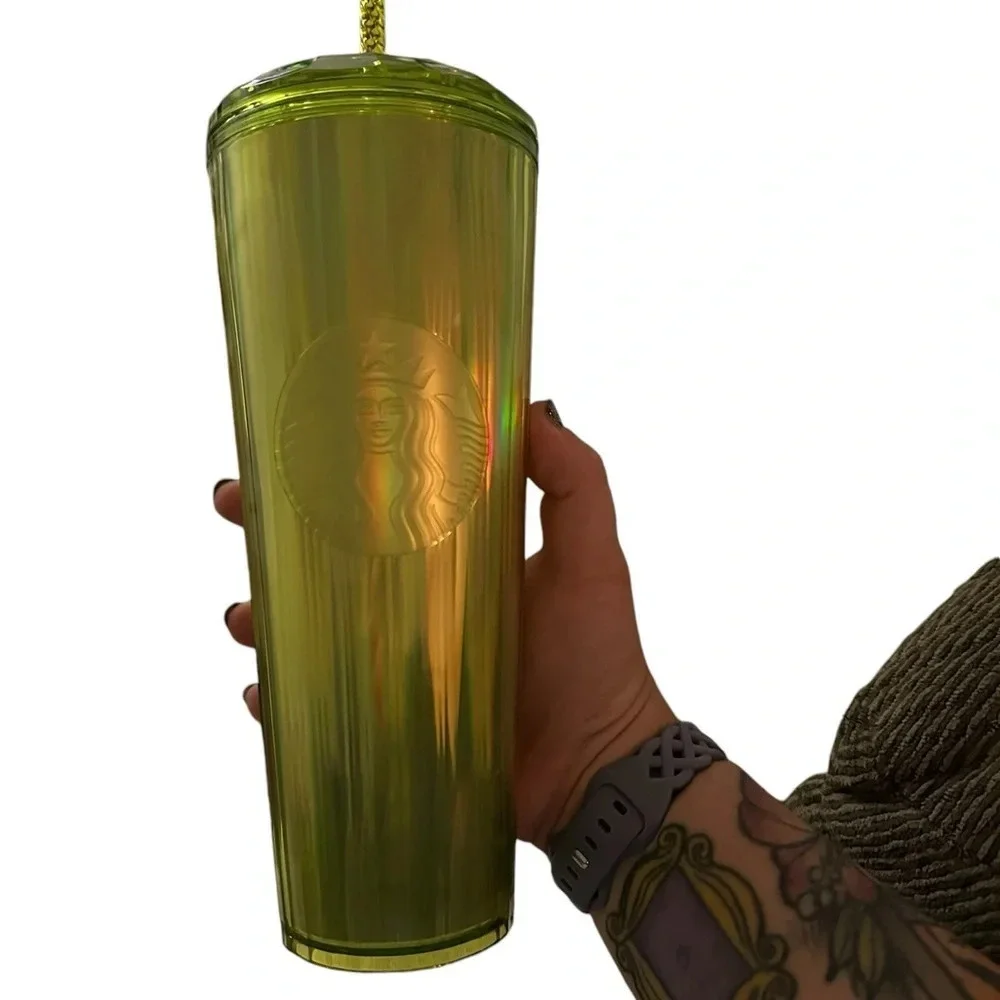 Starbucks Lime Kaleidoscope Cold Cup 24 oz New